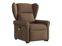 Best Poltrona reclinável massagens | Poltrona Confortável tecido SHL454995 Castanho
