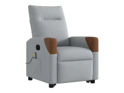 Poltrona reclinável massagens | Poltrona Confortável tecido -claro SHL89581^ Poltrona