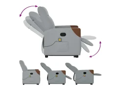 Poltrona reclinável massagens | Poltrona Confortável tecido -claro SHL89581^ Poltrona