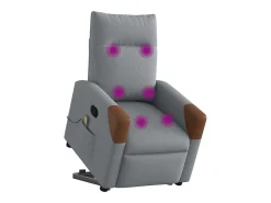 Poltrona reclinável massagens | Poltrona Confortável tecido -claro SHL89581^ Poltrona
