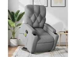 Poltrona* Poltrona reclinável massagens | Poltrona Confortável tecido -claro SHL610772 Cinzento