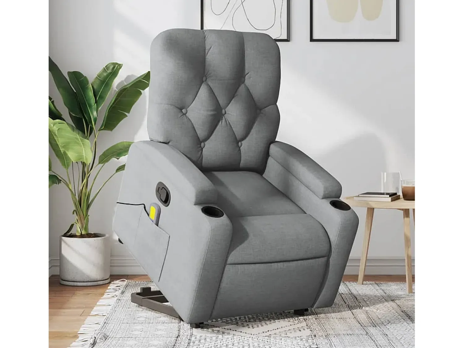Poltrona* Poltrona reclinável massagens | Poltrona Confortável tecido -claro SHL610772 Cinzento