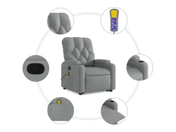 Poltrona* Poltrona reclinável massagens | Poltrona Confortável tecido -claro SHL610772 Cinzento