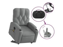 Poltrona* Poltrona reclinável massagens | Poltrona Confortável tecido -claro SHL610772 Cinzento