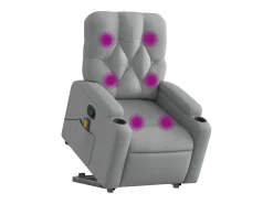 Poltrona* Poltrona reclinável massagens | Poltrona Confortável tecido -claro SHL610772 Cinzento