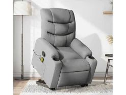 Poltrona reclinável massagens | Poltrona Confortável tecido -claro SHL313777^ Poltrona