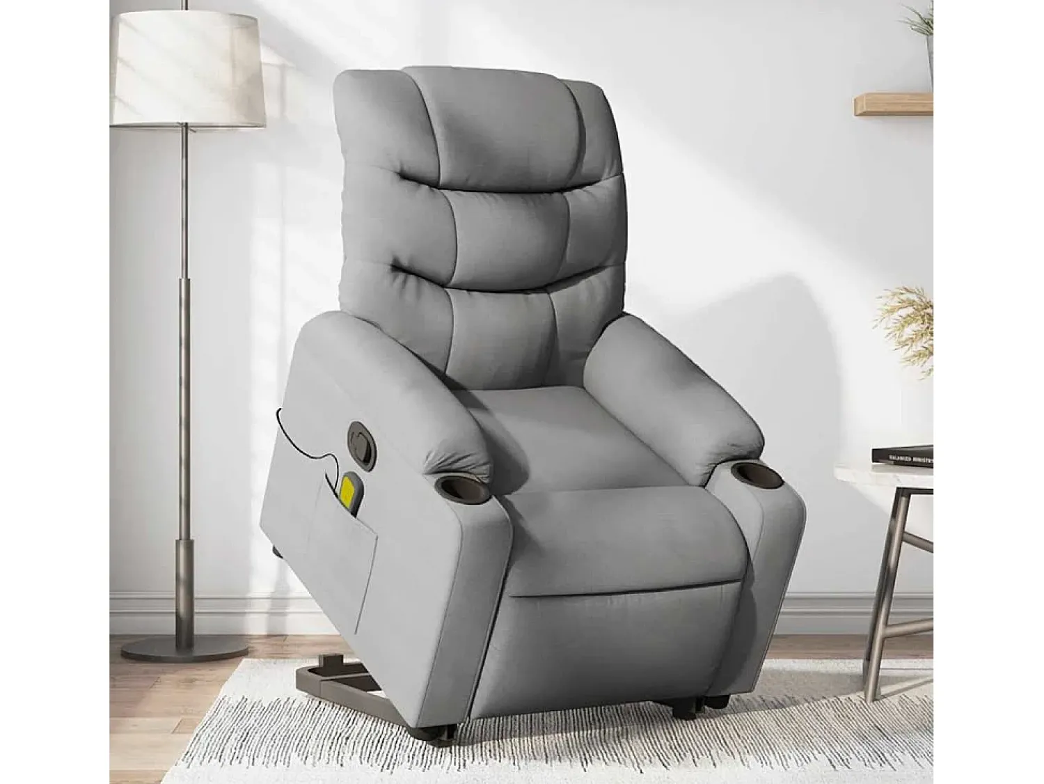 Poltrona reclinável massagens | Poltrona Confortável tecido -claro SHL313777^ Poltrona