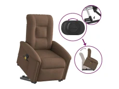 Poltrona| Poltrona reclinável massagens | Poltrona Confortável tecido SHL142147 Castanho