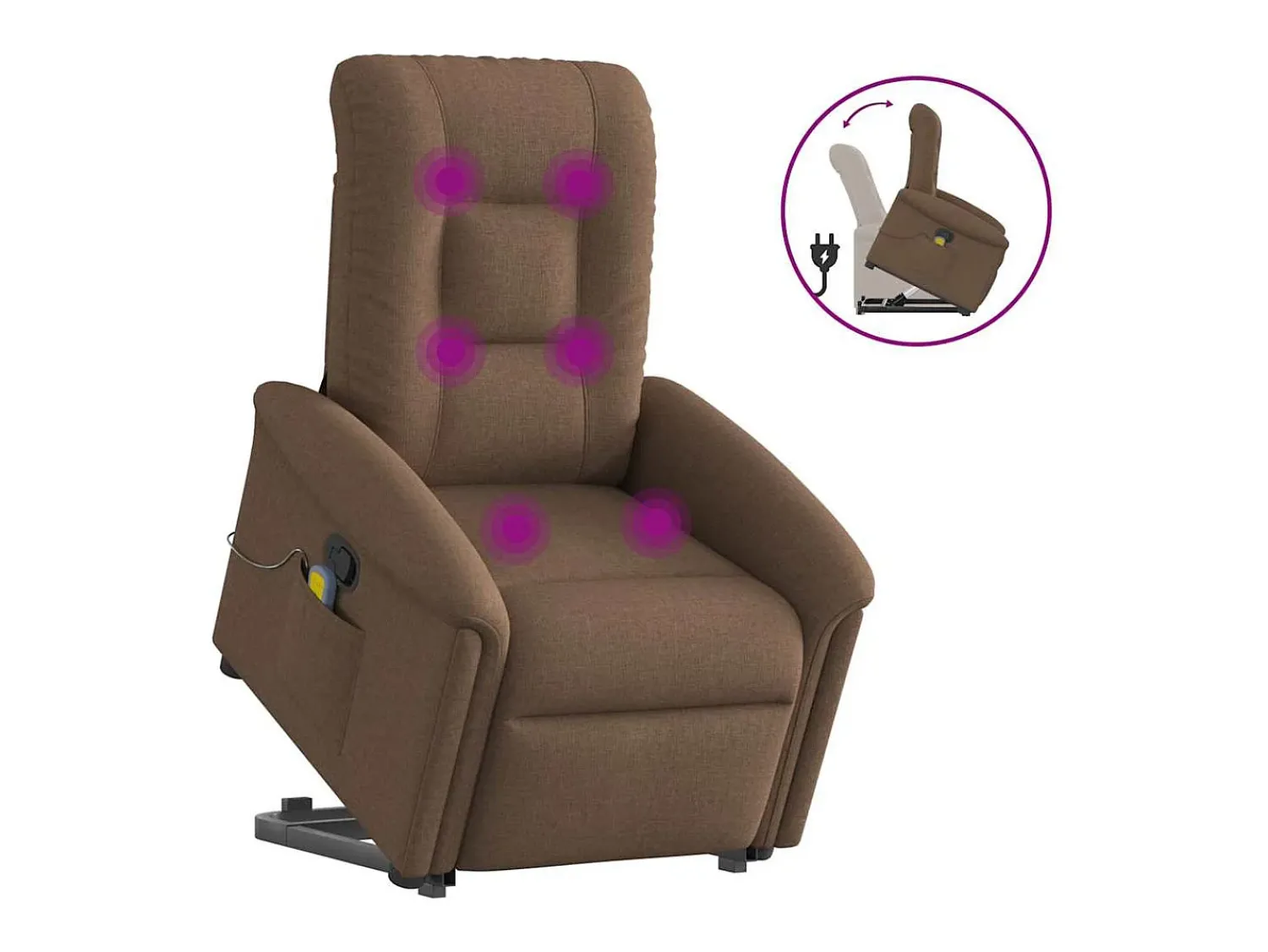 Poltrona| Poltrona reclinável massagens | Poltrona Confortável tecido SHL142147 Castanho