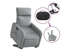 Hot Poltrona reclinável massagens | Poltrona Confortável tecido -claro SHL45231 Cinzento