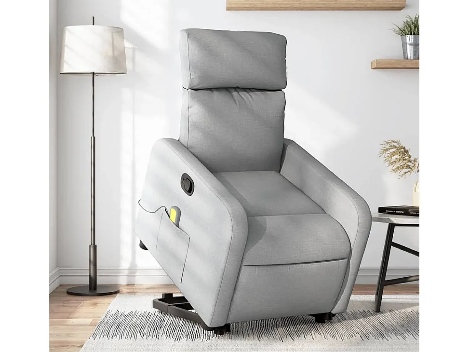 Hot Poltrona reclinável massagens | Poltrona Confortável tecido -claro SHL45231 Cinzento