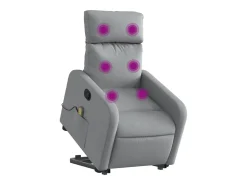Hot Poltrona reclinável massagens | Poltrona Confortável tecido -claro SHL45231 Cinzento