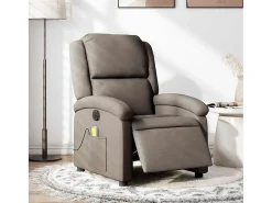 Poltrona| Poltrona reclinável massagens elétrica | Poltrona Confortável tecido cinza-acastanhado SHL878727 Taupe