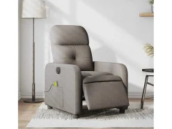 Poltrona| Poltrona reclinável massagens elétrica | Poltrona Confortável tecido cinza-acastanhado SHL946312 Taupe