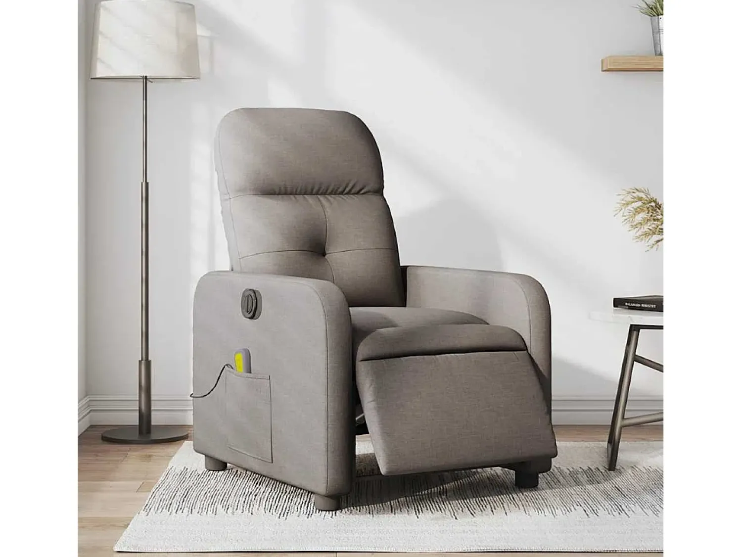 Poltrona| Poltrona reclinável massagens elétrica | Poltrona Confortável tecido cinza-acastanhado SHL946312 Taupe