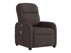 New vidaxl Poltrona reclinável massagens elétrica tecido -escuro Castanho
