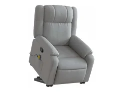 Hot Poltrona reclinável massagens | Poltrona Confortável tecido -claro SHL249700 Cinzento