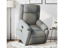 Hot Poltrona reclinável massagens | Poltrona Confortável tecido -claro SHL249700 Cinzento