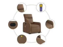 Poltrona| Poltrona reclinável massagens | Poltrona Confortável tecido SHL852233 Castanho