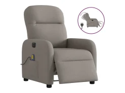 Poltrona reclinável massagens elétrica | Poltrona Confortável tecido cinza-acastanhado SHL943910^ Poltrona