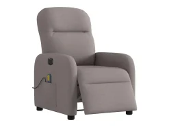 Poltrona reclinável massagens elétrica | Poltrona Confortável tecido cinza-acastanhado SHL943910^ Poltrona