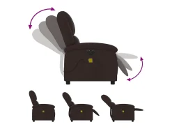 Poltrona|vidaxl Poltrona reclinável massagens elétrica tecido -escuro Castanho