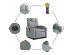 Poltrona reclinável massagens | Poltrona Confortável tecido -claro SHL642109^ Poltrona