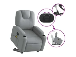Poltrona reclinável massagens | Poltrona Confortável tecido -claro SHL642109^ Poltrona