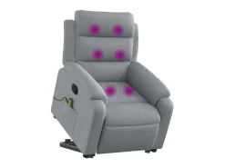 Poltrona* Poltrona reclinável massagens | Poltrona Confortável tecido -claro SHL380956 Cinzento
