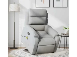 Poltrona* Poltrona reclinável massagens | Poltrona Confortável tecido -claro SHL380956 Cinzento