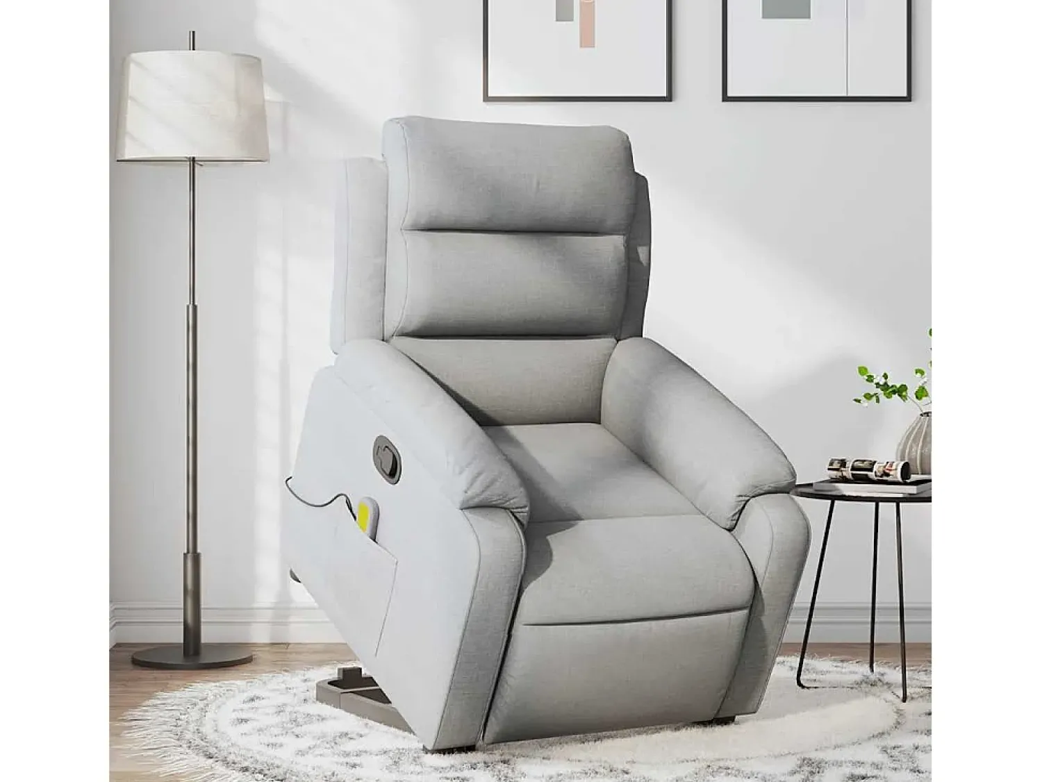 Poltrona* Poltrona reclinável massagens | Poltrona Confortável tecido -claro SHL380956 Cinzento