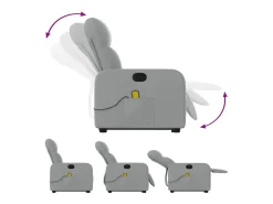 Online Poltrona reclinável massagens | Poltrona Confortável tecido -claro SHL832787 Cinzento