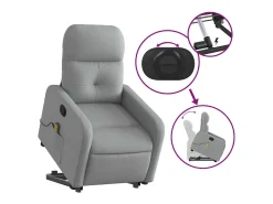 Online Poltrona reclinável massagens | Poltrona Confortável tecido -claro SHL832787 Cinzento