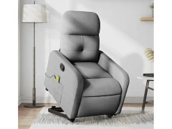 Online Poltrona reclinável massagens | Poltrona Confortável tecido -claro SHL832787 Cinzento