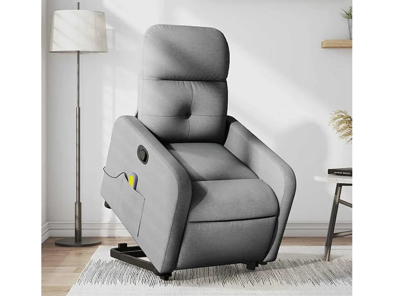 Online Poltrona reclinável massagens | Poltrona Confortável tecido -claro SHL832787 Cinzento