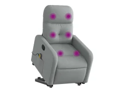Online Poltrona reclinável massagens | Poltrona Confortável tecido -claro SHL832787 Cinzento