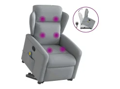 Poltrona reclinável massagens | Poltrona Confortável tecido -claro SHL386268^ Poltrona