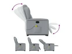 Poltrona reclinável massagens | Poltrona Confortável tecido -claro SHL386268^ Poltrona
