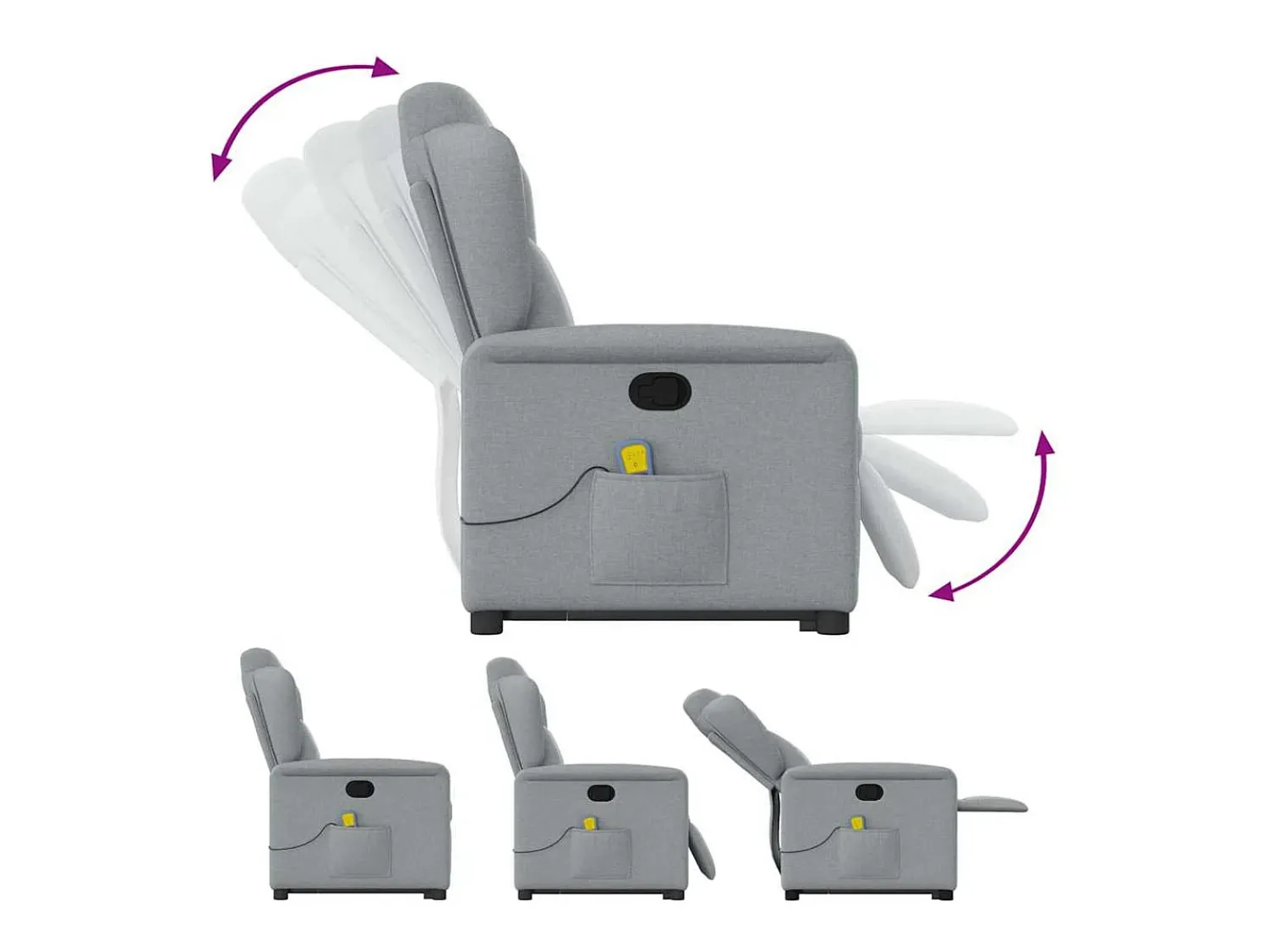 Poltrona reclinável massagens | Poltrona Confortável tecido -claro SHL386268^ Poltrona