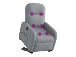 Poltrona* Poltrona reclinável massagens | Poltrona Confortável tecido -claro SHL384992 Cinzento