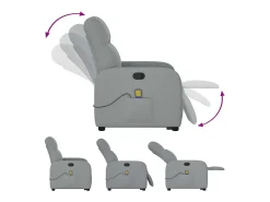 Poltrona* Poltrona reclinável massagens | Poltrona Confortável tecido -claro SHL384992 Cinzento