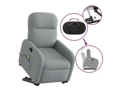 Poltrona* Poltrona reclinável massagens | Poltrona Confortável tecido -claro SHL384992 Cinzento
