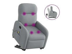 Poltrona* Poltrona reclinável massagens | Poltrona Confortável tecido -claro SHL384992 Cinzento