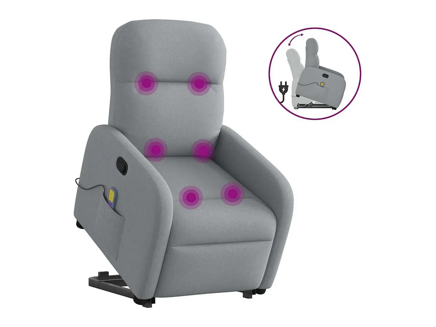 Poltrona* Poltrona reclinável massagens | Poltrona Confortável tecido -claro SHL384992 Cinzento