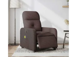 Poltrona| Poltrona reclinável massagens elétrica | Poltrona Confortável tecido -escuro SHL203738 Castanho