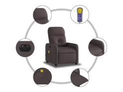 Poltrona| Poltrona reclinável massagens elétrica | Poltrona Confortável tecido -escuro SHL203738 Castanho