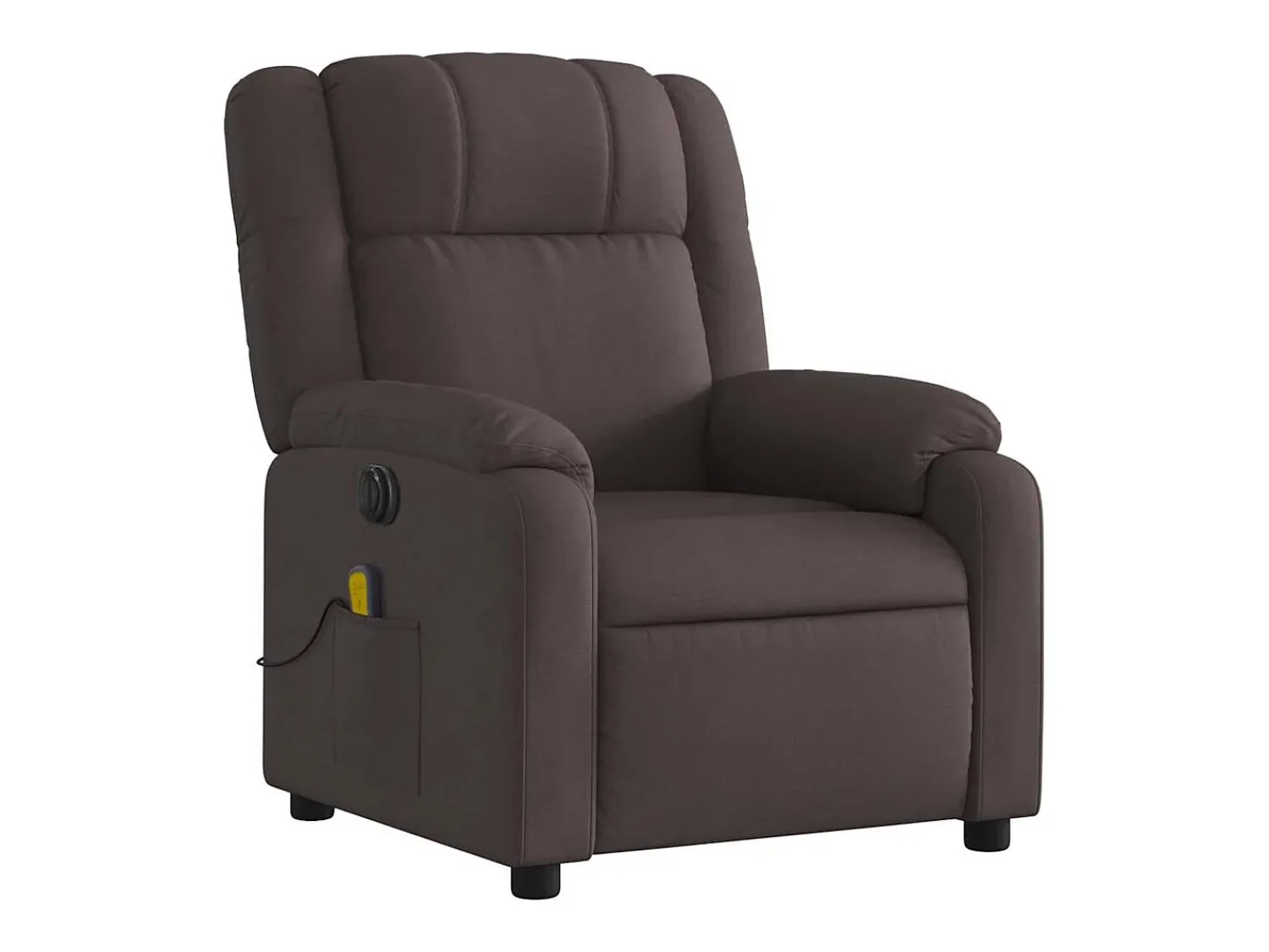 Hot Poltrona reclinável massagens elétrica | Poltrona Confortável tecido -escuro SHL844936 Castanho