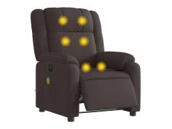 Hot Poltrona reclinável massagens elétrica | Poltrona Confortável tecido -escuro SHL844936 Castanho