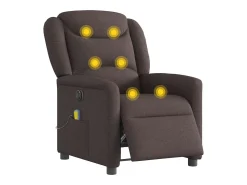 Poltrona| Poltrona reclinável massagens elétrica | Poltrona Confortável tecido -escuro SHL455705 Castanho
