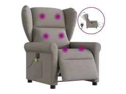 Poltrona reclinável massagens elétrica | Poltrona Confortável tecido cinza-acastanhado SHL312615^ Poltrona